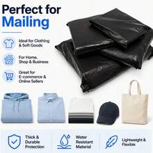 100PCS Black PE Polyethylene Mailing Bags, Self-Adhesive Courier Bags, Shipping Bags, Gift Bags, Envelope Bags, Suitable For Mailing And Packaging Clothes And Jewelry - Black - View 2