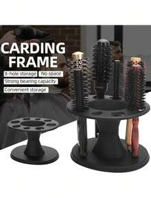 Professional Salon Round Hair Comb Storage Holder - Plastic Hair Tool Organizer With Multi-Compartment Design, Can Hold Combs, Hairbrushes And Various Hair Styling Accessories, Suitable For Home And Salon Settings. This Multi-Functional Storage Item Can Be Used As A Storage Bag, Room Decor, Makeup Bag, Vanity Organizer, Travel Essential, Storage Box, Storage Container. - Multicolor - View 8