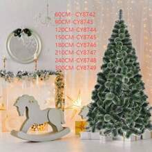 3D Snow Flocked Christmas Tree, PET Holiday Tree For Home Decor - Green - View 12