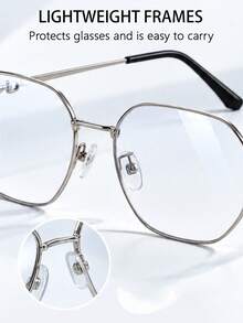 Blue Light Filtering Glasses, Subtle Vintage Style; Designed To Filter Blue Light Emitted From Screens. Includes Glasses Case. Ideal For Office, Study Or Creating A Look. - Glasses [Light Vintage Style] - View 9