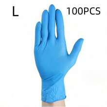 Blue Nitrile Disposable Protective Gloves, High Elasticity, Snug Fit, Powder-Free Design, Lightweight, Soft And Comfortable, Hand Isolation Gloves For Nail Salon And Beauty Operations, Multiple Sizes Available, Makeup Accessories, 100/50/2pcs - Blue - View 14