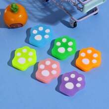 6PCS Cat Paw PVC Jelly Erasers - Random Colors - Clean Erasure Without Leaving Traces - Fun And Unique Student Writing Tool Erasers - Ideal Writing Stationery Erasers - A - View 6