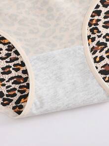 5pcs Women's High Waist Pure Cotton Contrast Color Panties, Full Coverage - Multicolor - View 5