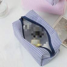 1pc Large Capacity Bubble Texture Pencil Case, Minimalist Pink Student Stationery Storage Bag, Portable Travel Makeup Bag - Single Piece - View 8