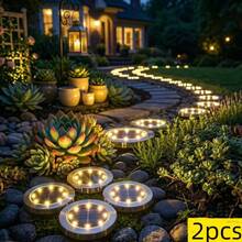 2pcs Solar Powered Spherical Ground Stake Landscape Lights, Available In Warm White, Cool White, And Colorful Options, Each Light Is A Fixed Solid Color, No Light Mode Switching. Solar Energy Absorbs Sunlight During The Day And Automatically Lights Up At Night, Spherical Translucent Shell With Ground Stake, No Wiring Required, Directly Insert Into Soil For Quick Installation. Weather-Resistant, Suitable For Long-Term Outdoor Placement. - Solar Ground Lights - View 14