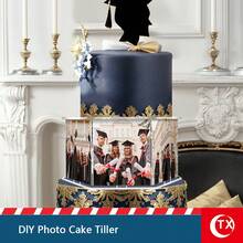 TX 1 طقم 8 قطع إطارات صور أكريليك شفافة، حوامل الكعكة، فاصل طبقات الكعكة سداسي الشكل DIY، ديكور منضدي لكعكة الزفاف والعيد الميلاد والتخرج والذكرى السنوية، عرض الكعكة المخصصة - شفاف - مشاهدة 8