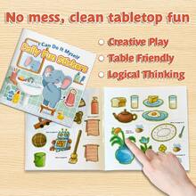 English Language Daily Fun Stickers Activity Notebooks, Independence & Polite Manners Themes, Self-Care And Daily Routine Activities, Cute Animal Illustrations, Matching, Observation, Life Skills & Interactive Sticker Games - Daily Fun Stickers Activity Series - View 4