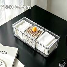 1pc Multi-Functional Desktop Cosmetic Storage Box, Colorful Ball Convenient Opening Handle, Thickened High-Transparency Dust-Proof Design, Freely Stackable Combination, Home Vanity Storage For Cotton Pads, Cotton Swabs, Lipsticks, Makeup Tools, Neat Storage Organizer - View 10