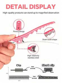 5/10/15/20pcs Shark Hair Clips Salon Hairdressing Crocodile Duck Mouth Sectioning Clips Styling Accessories Metal Aluminum - Multicolor - View 2