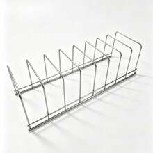 1pc No-Drill Metal Painted Bowl & Plate Rack With Drip Tray, Home Countertop Dish & Utensil Storage Organizer - Beige - View 6