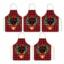 5 Packs Kids Apron With Cute Christmas Pattern Design For Girls Boys, Children Art Painting Aprons Kitchen Classroom Cooking Baking , DIY Party - Multicolor - View 10