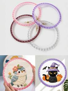 1pc Crystal Embroidery Hoop Cross Stitch Frame Acrylic Copper Screw Tight Fit For Various Patterns Suitable For Embroidery Cross Stitch Punch Needle And Other Embroidery Crafts For Wall Hanging Bedroom Living Room Study And Decor - Crystal Embroidery Hoop No. 1 - View 1