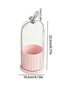 Customized Storage Boxes, Cosmetic Organizers With Compartments, Can Be Customized With Names And Text. 360° Rotating Toothbrush Holder With Transparent Dust-Proof And Mosquito-Proof Cover, Can Store Brushes, Lipsticks And Skincare Products - Suitable For Daily Work, Dorm Storage. Perfect Gift For Birthday, Graduation, Back To School, Easter, Christmas - Multicolor - View 9