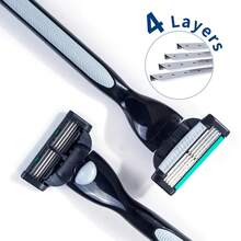 jifuli Razor Woman For Man, 4-Layer Stainless Steel Razor Blade, Replacement Manual Razor Heads, Easy To Clean, Girls' Summer Bikini Hair Removal Scraper. - Multicolor - View 3