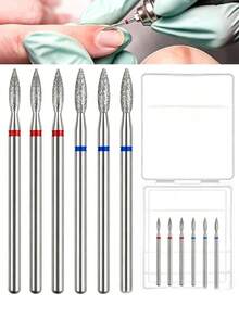 Mini Flame Shape Nail Drill Bit 3/32", Professional Diamond Nail Drill Bit For Cuticle And Dead Skin Removal, Pre-Manicure Treatment, Bi-Directional Rotation, Nail Salon Supplies - Multicolor - View 10