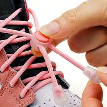 QKC 1 Pair Colorful Spring Lock Shoelaces, No-Tie Round Elastic Shoelaces, Quick Lacing For Sports Shoes, Kids And Adults - Multicolor - View 1