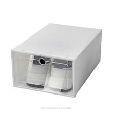 White PP ABS Foldable Shoe Storage Boxes 20 Pack Transparent Lid Stackable Organizer For Shoes Sundries Bedroom Porch - White - View 6