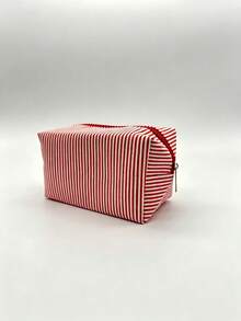 Campus Style Striped Pencil Case/Stationery Storage Bag - Multi-Functional Large Capacity Design, Can Store Office Supplies, Also Can Be Used As Creative Multi-Functional Pen Box Or Portable Travel Makeup Bag, Essential Item For College Students, Suitable For Students And Adults Daily Use, Back To School Season Essential - Multicolor - View 8