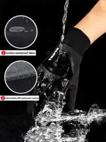 Unisex Winter Warm Windproof Waterproof Touchscreen Sports Gloves (1pc) - Featuring Thickened Fleece Lining, Non-Slip Palm Design And High-Elastic Breathable Fabric, With Sensitive Touchscreen Function And Excellent Warmth. Suitable For Skiing, Cycling, Driving, Hiking, Running, Motorcycle Riding And Daily Commuting, An Essential Protective Gear For Extreme Cold Weather. - Multicolor - View 6