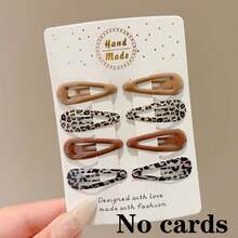 8pcs Colorful Leopard Print Small Hair Clips, Cute Contrast Color Mini Hair Clips, Non-Damaging Bangs BB Clips For Women And Girls (OPP Bag, Card Not Included) - Multicolor - View 4
