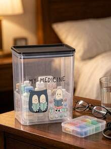 Medicine Cabinet Pattern Transparent ,My Medicine Bag Print Dustproof And Moisture,Medicine Storage, Miscellaneous Item Storage,Home And Dormitory Use - Multicolor - View 4