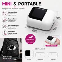 ORICO Desktop Thermal Label Printer,Mini Tattoo Transfer Machine,Designed For Temporary Tattoo Transfers And Practicing Hand,With30 Pcs Red Paper,Drawn Tattoo Designs-An Excellent Tool For Tattoo Artists And Enthusiasts Alike. - C50+30 Sheets Of Red Tattoo Paper+1 Label Paper - View 10