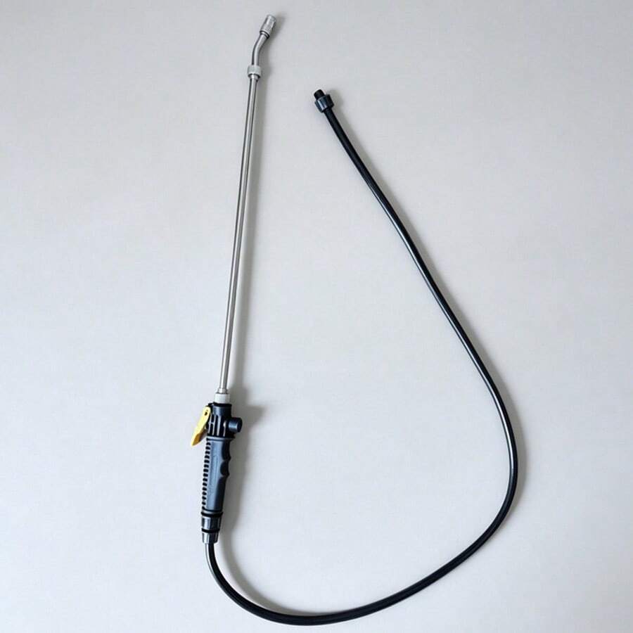 1pc 31 Inch Stainless Steel Pressure Spray Wand - Pump Style M18 Threaded Spray Gun With 1.1m Hose And Shut-Off Valve, Suitable For Agriculture/Cleaning