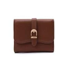 PRETTYZYS Fashionable Short Wallet 2026 New Solid Color Folding Snap Belt Design Korean Style Minimalist Multifunctional Card Holder Coin Purse ID Window Storage Wallet Christmas Gift Back To School Gift Valentine's Day Gift Mother's Day Gift All Season - Brown - View 10