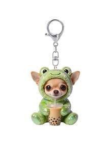 2D Flat Puppy, Kitten, Koala Pattern Keychain, Cute Dressed Animal Drinking Milk Tea Keychain, Beautiful Fashionable Key Ring Wallet Handbag Decoration, Fashionable Dressed Animal Drinking Milk Tea Party Keychain, Novel Acrylic Design Key Ring Decoration, Durable And Lightweight, Suitable For Car Keychain, Phone Keychain, Backpack And Wallet Keychain Decoration - Can Be Used As Birthday Gift, Pet Lover Keychain Car Key Bag Pendant - Multicolor - View 16