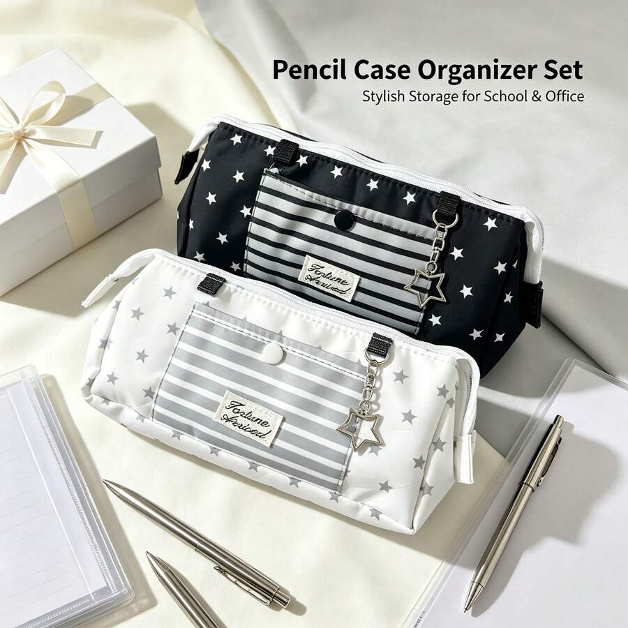 1pc Large Capacity Pencil Case & Cosmetic Storage Box - Multi-Functional Zipper Bag, Suitable For Student Stationery, Makeup Bag, Travel Essentials & Small Item Storage, Back To School Supplies, Learning Supplies, Pencil Pouch, Backpack - Pencil Case - View 1