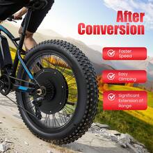 20" Aluminum Alloy Bike Conversion Kit, Brushless Gearless Motor With Overheat & Overcurrent Protection For Folding Bike Modification - Black - View 2