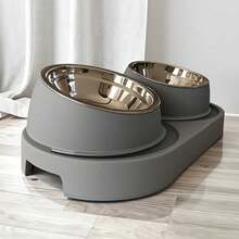 Double-Layer Pet Water Bowl, Cat And Dog Food Bowl, Two-In-One Stainless Steel Bowl, Anti-Tipping, Detachable For Easy Cleaning, Space-Saving Double-Layer Feeding Station, Suitable For Medium-Sized Pets, Sturdy Base And Rims, Stylish And Hygienic Pet Feeder. - Multicolor - View 8