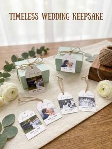 1/10/20/40/60/90/120Pcs Personalized Custom Photo Gift Tags, Custom Text Hang Tags,Custom Wedding Favor Tags,Personalized Thank You Tags,Gift Tags For Wedding, Bridal Shower, Birthday Party Favors,Custom Name & Date Thank You Tags Party Decor Favors - Multi-color 1 - View 7