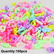 100pcs Mixed Color Electroplated Acrylic Letter Beads, Random Assortment, Handmade DIY Jewelry Making Accessories - English Letter Pendant - View 10