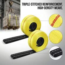 2/4pcs Heavy Duty Lifting Straps, High-Strength Nylon Material With Reinforced Ends, Anti-Tear And Anti-Ripping, Suitable For Vehicle Recovery, Towing, Construction Site Heavy Lifting, Cargo Binding And Securing, Off-Roading And Engineering Work, Multi-Functional Tie-Down Straps - Heavy-duty Lifting Strap - View 3