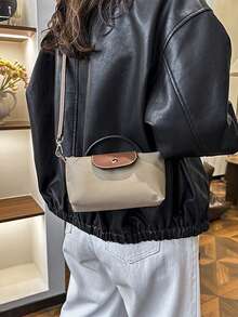 Mini Dumpling Handbag Lightweight Crossbody Bag Versatile Small Daily Bag, Nylon / Oxford Cloth, Lightweight, Waterproof, Durable, Top Zipper + Flap Snap Button, Perfect For Short Trips, Grocery Shopping, Coffee Dates, Commuting - Multicolor - View 11