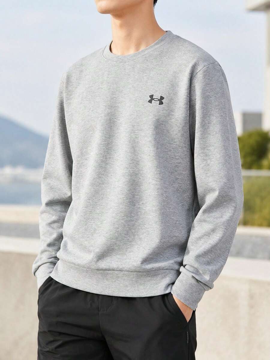 Under Armour Men's Simple Crew Neck Comfortable Sweatshirt Casual Top Daily Outdoor Grey Sportswear 1381688-011 - Grey - View 1