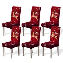1/2/4/6pcs Christmas Themed Chair Covers, Dining Chair Seat Protector, Removable And Washable - Multicolor - View 23