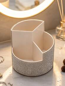 Kệ đựng mỹ phẩm nhiều ngăn đính đá rhinestone sang trọng, giá để cọ trang điểm để bàn có ngăn kéo, kệ lưu trữ mỹ phẩm phân ngăn đa năng, thiết kế đá rhinestone lấp lánh cho bàn trang điểm đựng son môi, chì kẻ mày, bông phấn, dung tích lớn phân loại gọn gàng, vẻ ngoài đính đá bling tinh tế, trang trí bàn trang điểm phòng ngủ, quà tặng nữ tính, có thể đựng cọ trang điểm, kẹp mi, phấn mắt, trang sức và vật dụng nhỏ, chống bụi và ngăn nắp, phong cách Ins - Nhiều màu - Xem 14