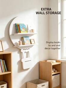 Hot Air Balloon Shaped Baby Room Double Layer Floating Wall Storage Shelf, Decorative Wall Display Rack For Storing Baby Supplies And Picture Books - Hot Air Balloon - View 7