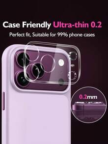 3 buah Pelindung Lensa Kamera Full Coverage, Kompatibel dengan iPhone DUO 18Promax/18Pro/17Promax/17Pro/16 Pro Max/17 Air/15/14/13/12/11, Aksesori Kaca Lensa Belakang - Clear - View 2