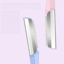 4pcs Wide-Gap Stainless Steel Eyebrow Razors, Reusable Eyebrow Trimming Tools, Makeup Tools Hair Removal Scraper, With Protective Guard To Prevent Scratches - Multicolor - View 8