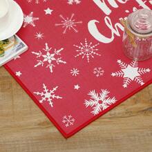 Wanfeeso Merry Christmas Door Mat - Festive Snowflake & Star Print Welcome Rug - Non-Slip Indoor Outdoor Floor Mat For Front Door, Porch & Entryway - Red Hue - View 4
