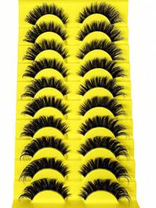 2026 New 10 Pairs Cat Eye False Eyelashes - Natural Soft And Long, Clear Band, Manga Style, Suitable For Dramatic Makeup, Reusable And Easy To Apply, Creates A Natural Look, Suitable For Daily, Party, Wedding, Holiday And Other Occasions - View 3