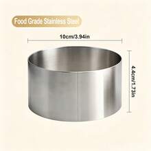1PC Round Cake Ring Mold, Stainless Steel 3.94 Inch Dessert Mousse Mold, Cooking Ring, Tuna Tartare Mold - View 4