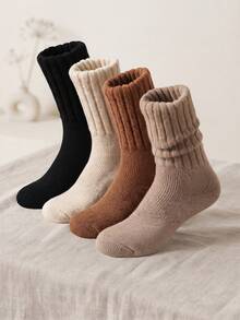 3/6/9 pares de calcetines térmicos aleatorios para mujer, calcetines gruesos y cálidos para botas, calcetines de otoño e invierno para mujer, calcetines de Halloween y regalos para mujer - Multicolor - Ver 3