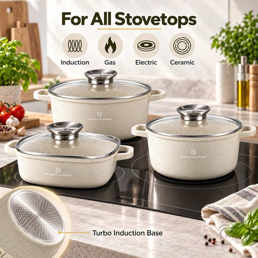 Pot Sizes And Silicone Handle Covers, 2 Styles Selectable - View 1