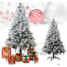 Christmas White Realistic Artificial Snow High-End Velvet Snow Pine Tree, 60cm-240cmwith Added Snow, Christmas Velvet Tree. - White - View 9