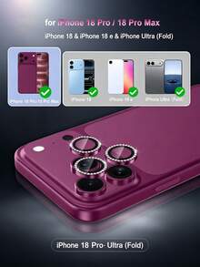 3 Packs [2026 New] 9H Tempered Glass Diamond Camera Lens Protector Compatible With Iphone 18 Pro Max/18 Pro, Ultra Thin, Scratch Resistant, Anti-Fingerprint, Shatterproof, Individual Metal Lens Covers, HD Clear, Bubble Free, Easy Install, Case Friendly, Cherry Red, Birthday Gift For Women - Burgundy - View 3