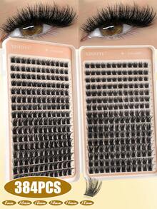 640/384/200 Clusters Eyelash Tray (D Curl), Large Capacity, High Quality Low Price, New DIY False Eyelashes, Fluffy And Soft, 3D Faux Mink Hair False Eyelashes, Makeup Eyelash Extensions, Home DIY Eyelash Extensions - DD - View 10